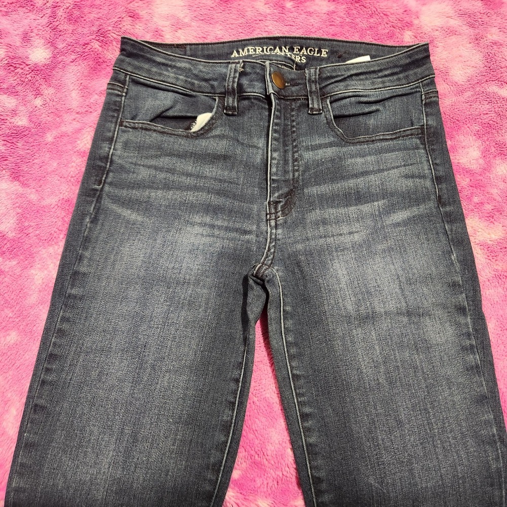 American Eagle Jeans Women's‎ Size 6 High Rise Jegging Blue Super Super Stretch